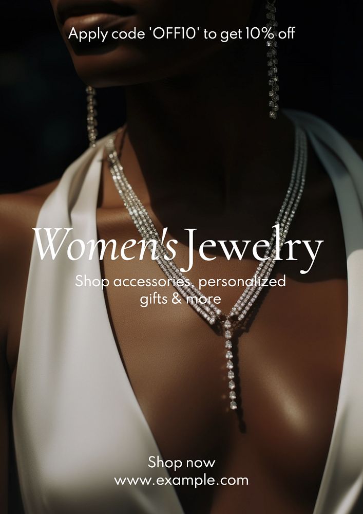 Women's jewelry poster template and design