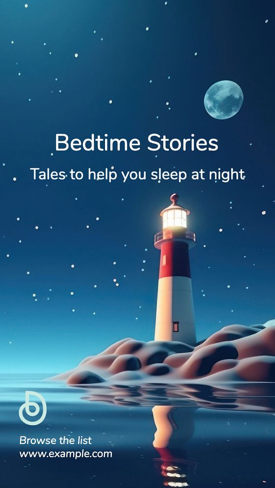 Bedtime stories Instagram story template, editable text