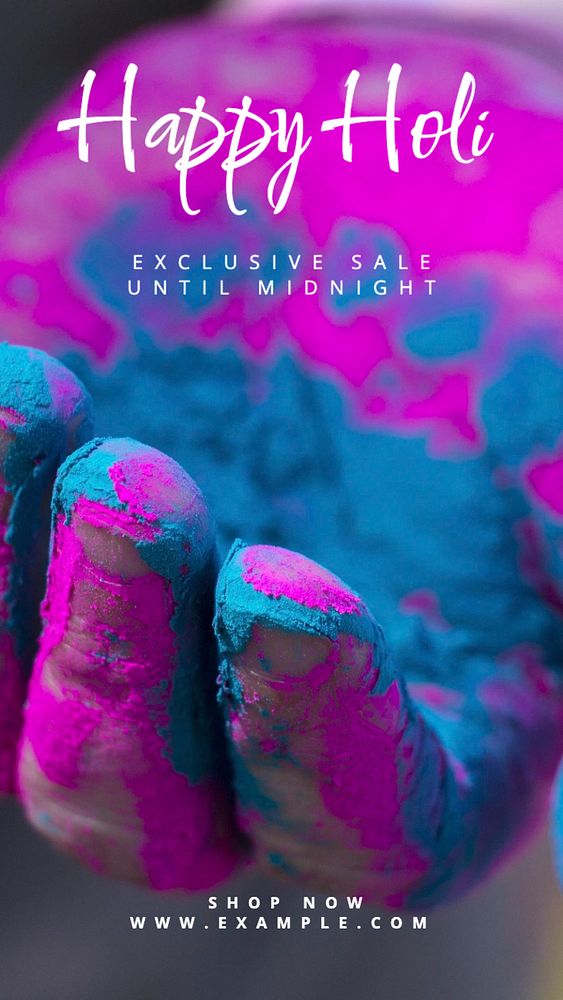 Happy holi sale Instagram story template, editable text