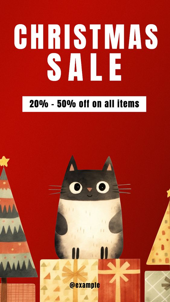 Christmas sale Instagram story template, editable text