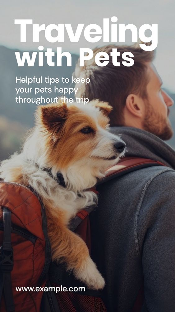 Travel with pets Instagram story template, editable text