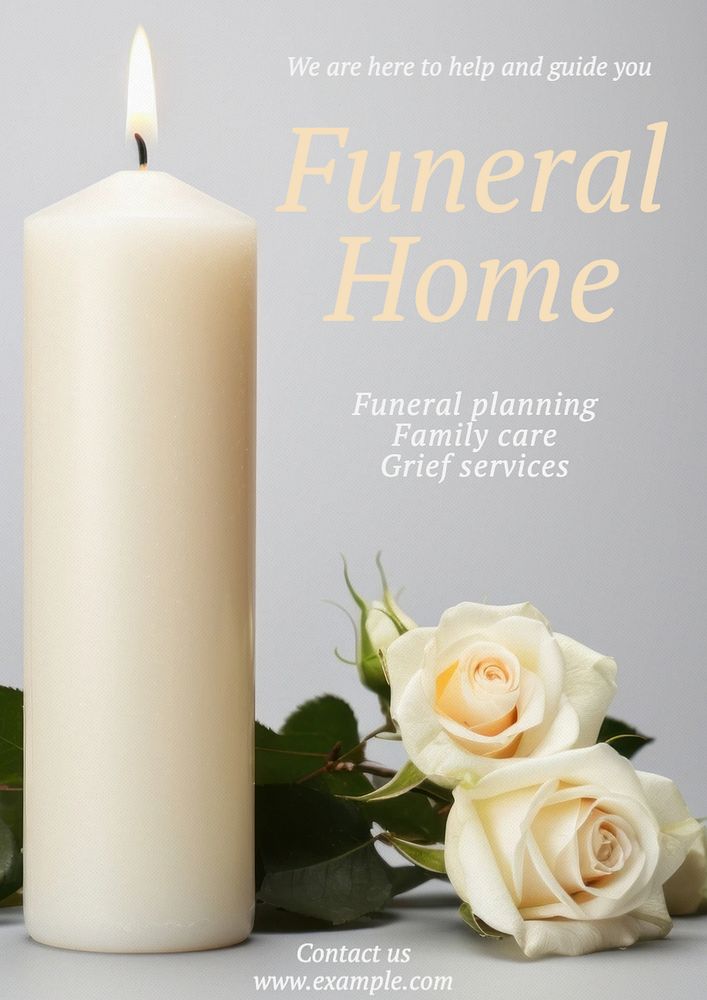 Funeral home poster template and design