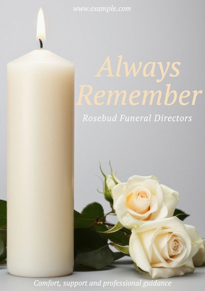 Funeral directors poster template and design