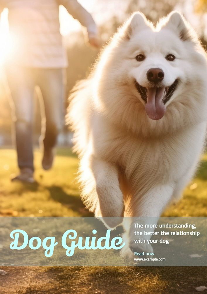 Dog guide poster template, editable text and design