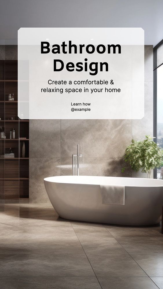 Bathroom design Instagram story template, editable text