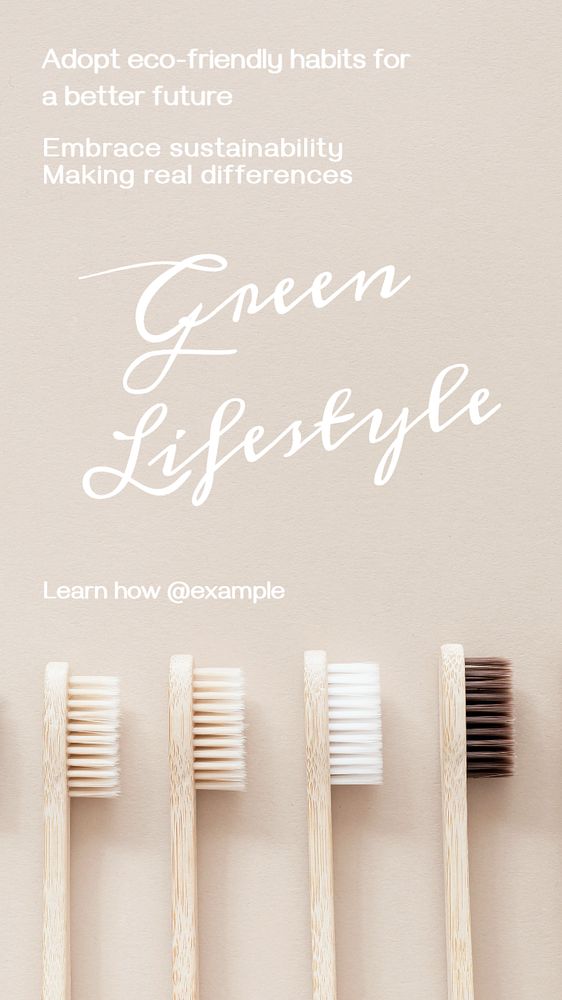 Green lifestyle Instagram story template, editable text