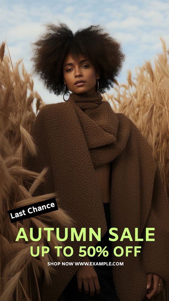 Autumn sale Instagram story template, editable text