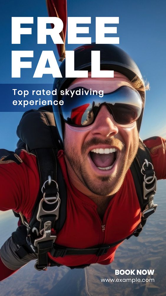 Skydiving Instagram story template, editable text