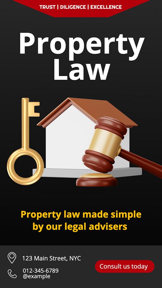 Property law Instagram story template, editable text