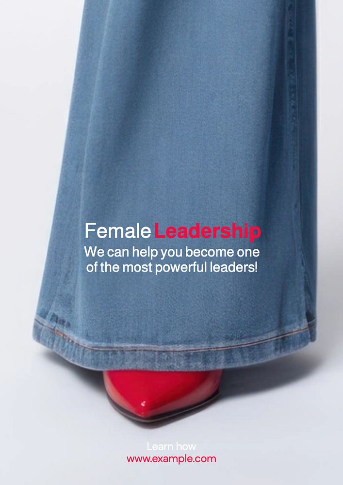 Female leadership poster template, editable text and design