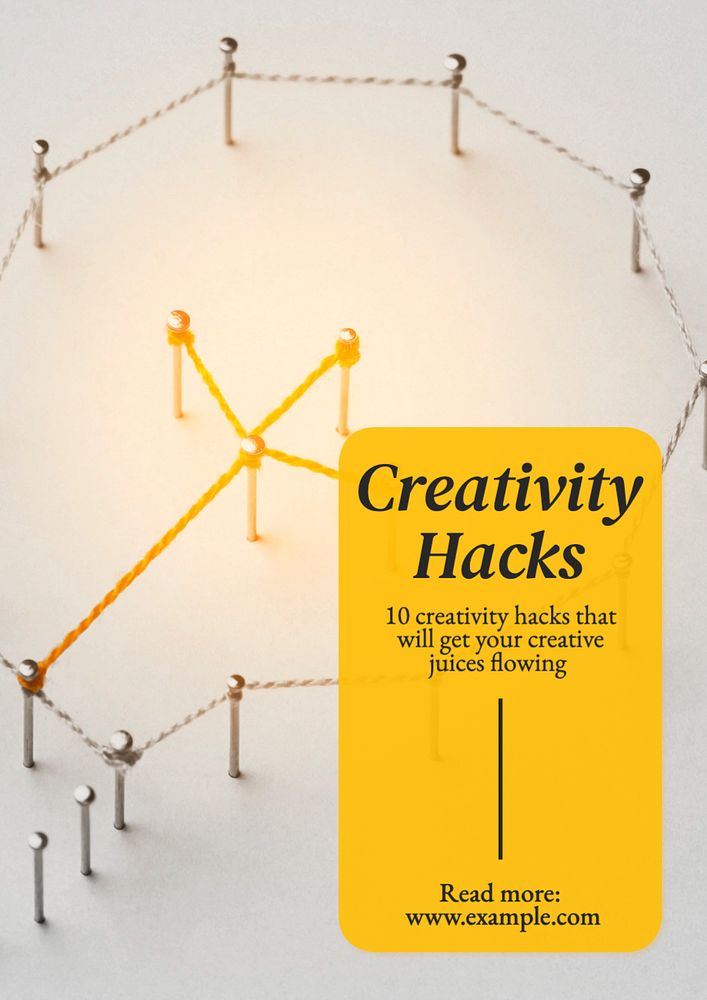 Creativity hacks poster template