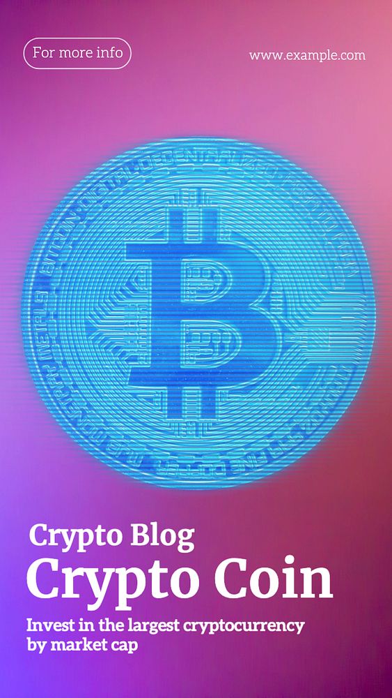 Crypto coin Instagram story template, editable text