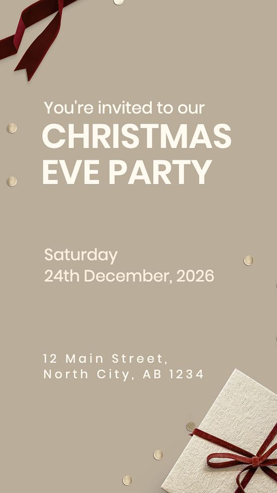 Christmas eve party Instagram story template, editable text