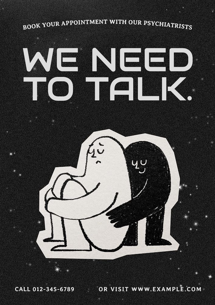 Need to talk poster template, editable text and design