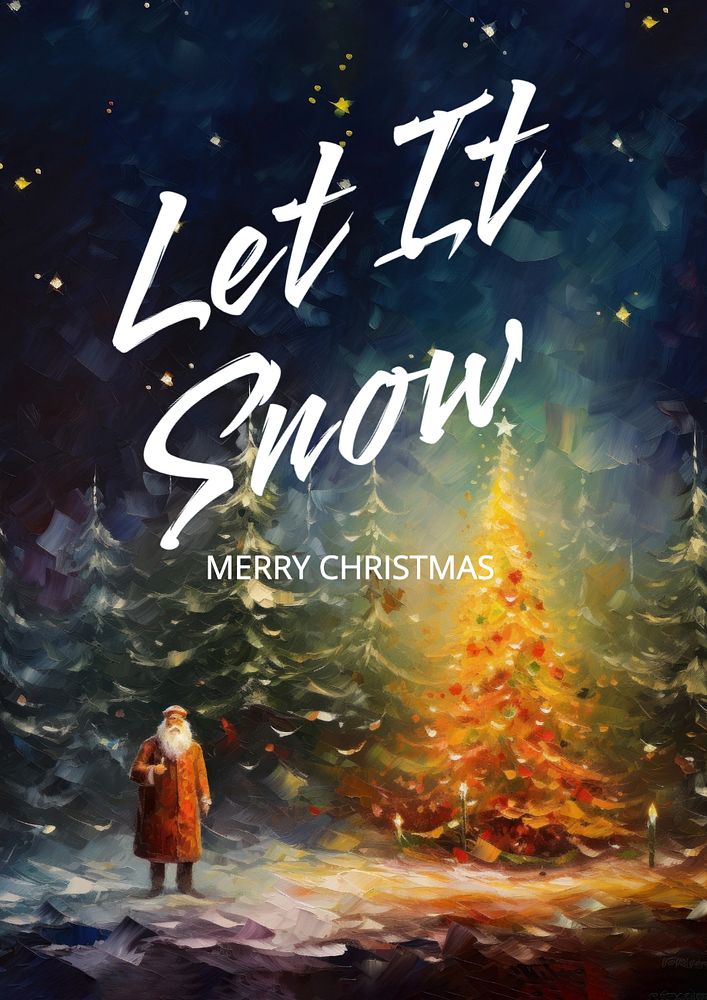 Let it snow poster template and design