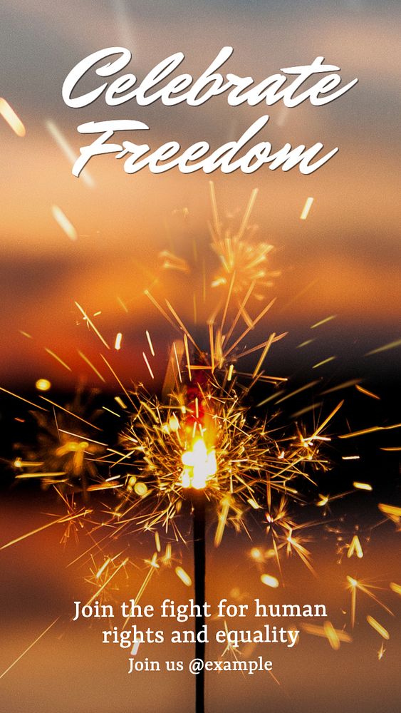 Celebrate freedom Instagram story template, editable text