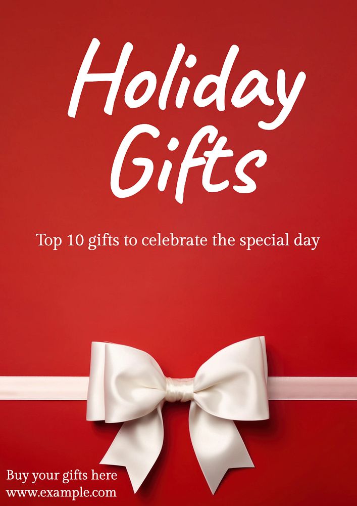 Holiday gifts poster template and design