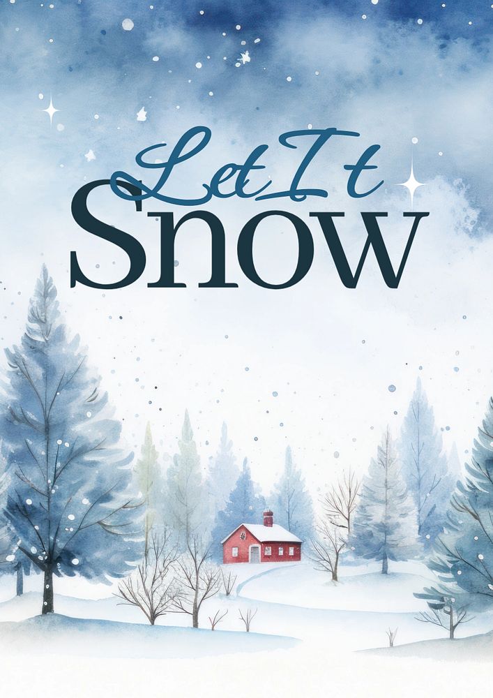 Let it snow poster template and design