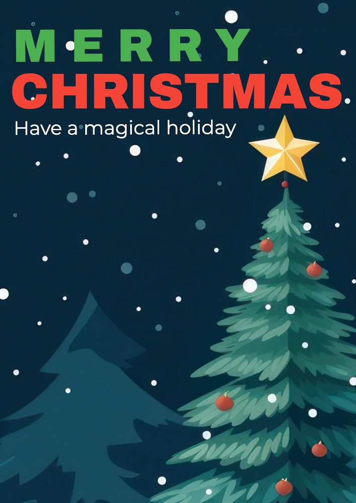 Merry Christmas poster template