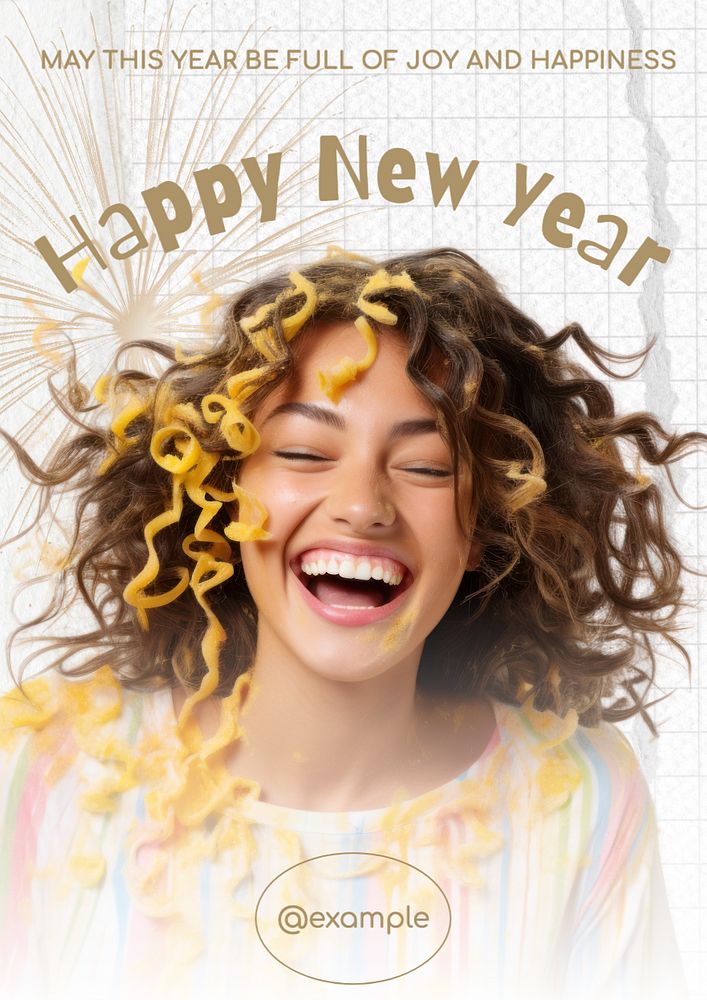 Happy New Year poster template and design