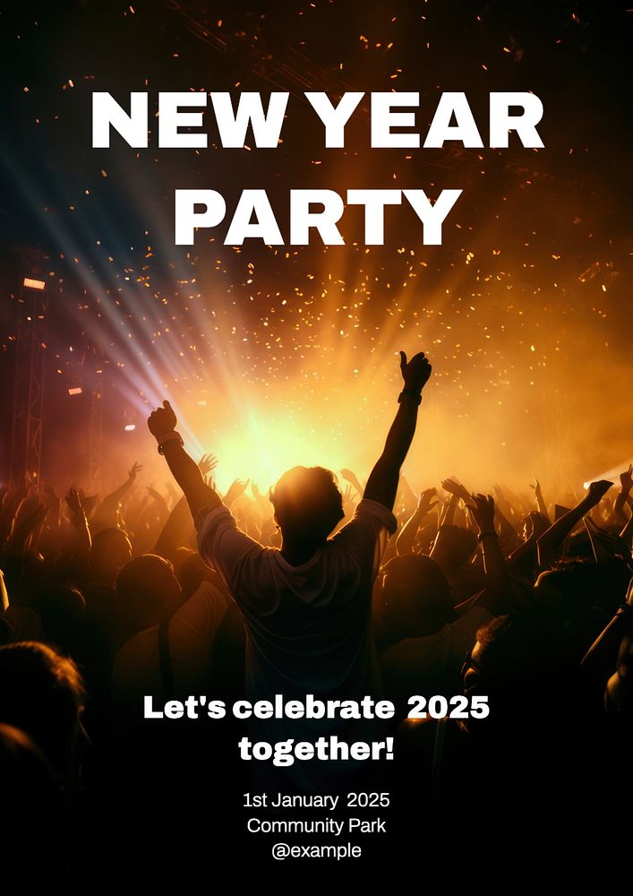 New year party poster template and design