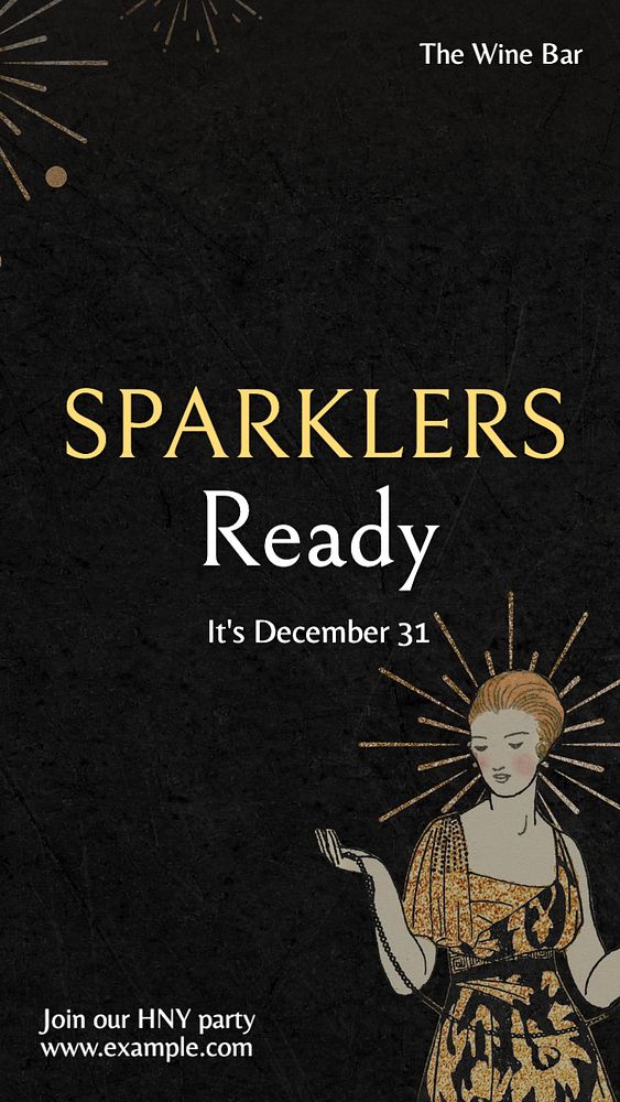 New year sparklers Instagram story template