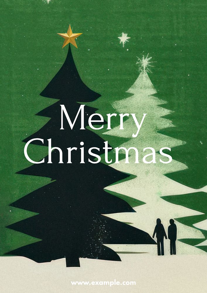 Merry Christmas poster template and design