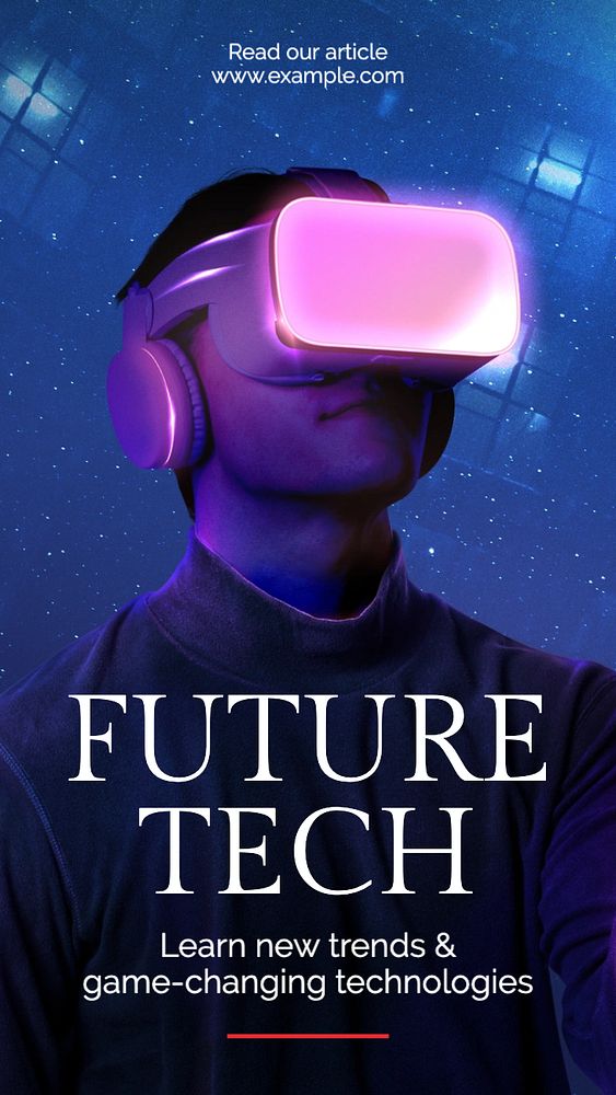 Future technology Instagram story template, editable text