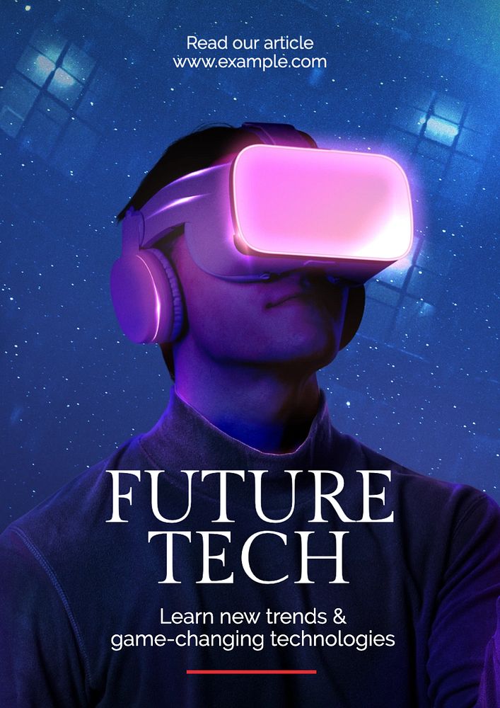 Future technology poster template, editable text and design