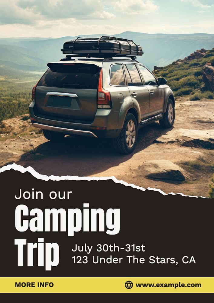 Camping trip poster template and design