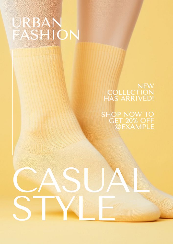 Casual fashion poster template, editable text and design