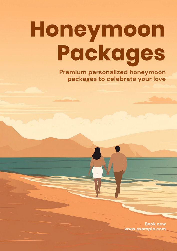 Honeymoon packages poster template