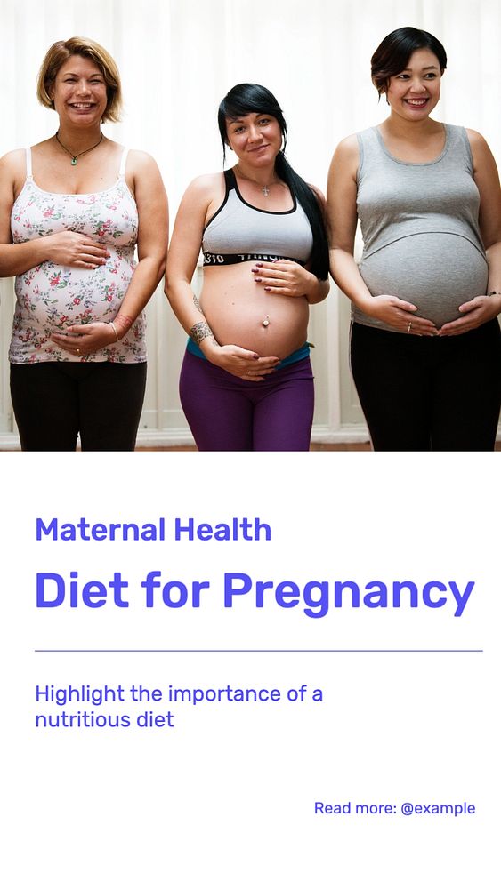 Pregnancy diet Instagram story template, editable text