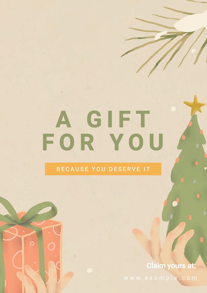 Free gift poster template, editable text and design