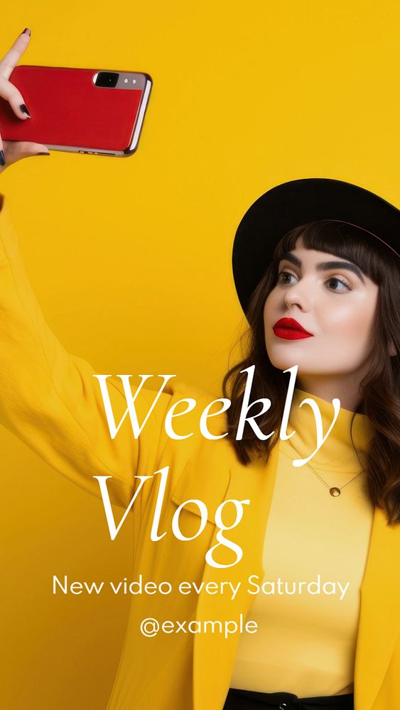 Weekly vlog Instagram story template, editable text