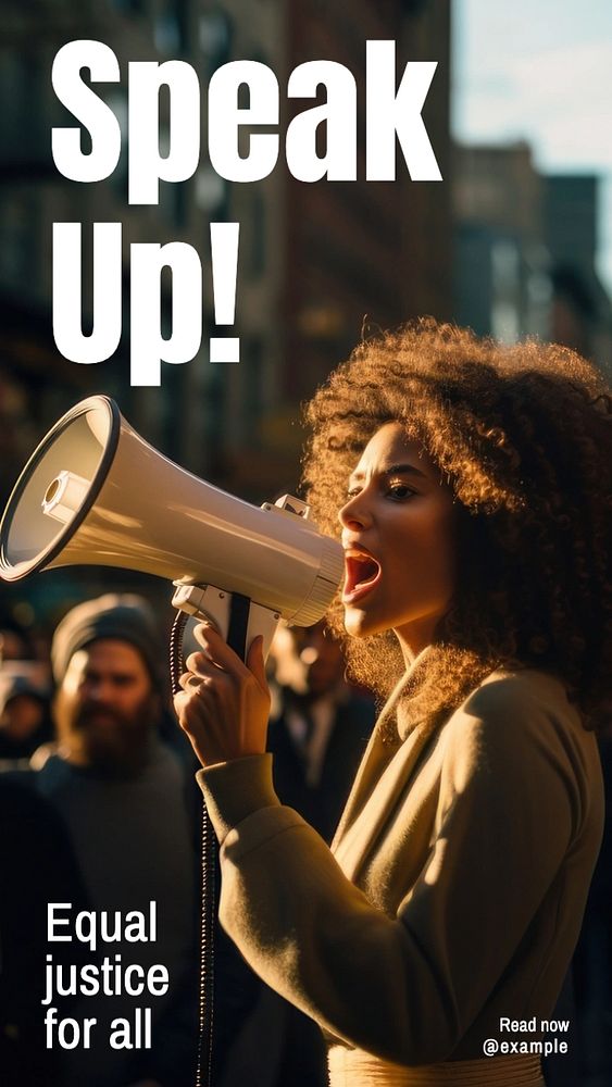 Speak up! Instagram story template, editable text