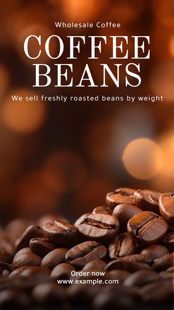 Coffee beans Instagram story template, editable text