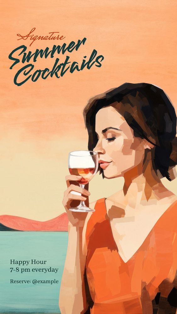 Summer cocktails Facebook story template