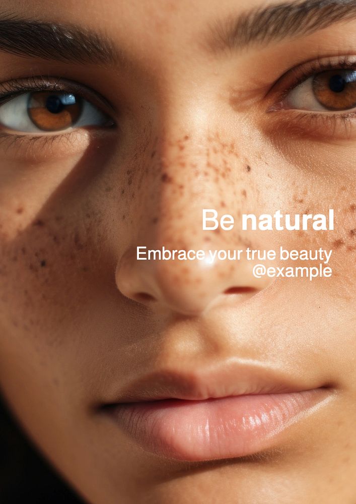 Natural beauty poster template, editable text and design