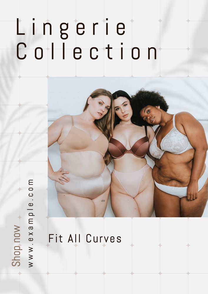 Lingerie collection poster template, editable text and design