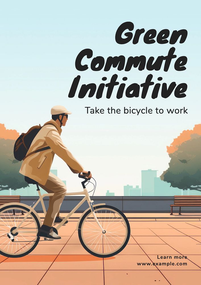 Green commute initiative poster template