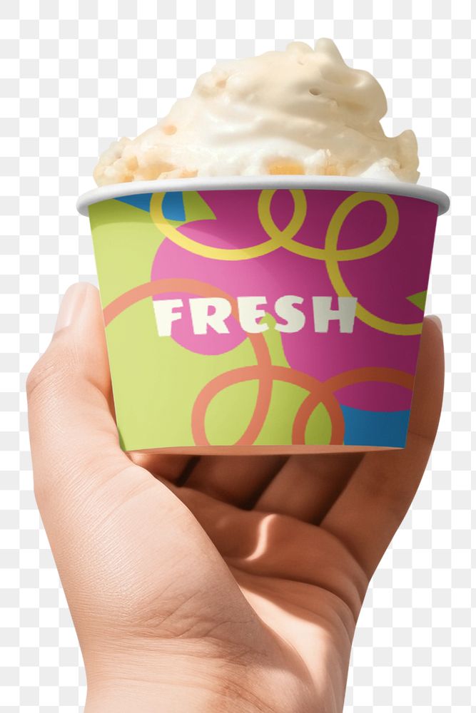 Ice-cream cup, packaging mockup