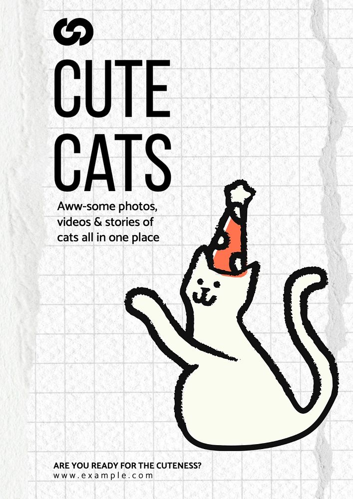 Cute cats poster template