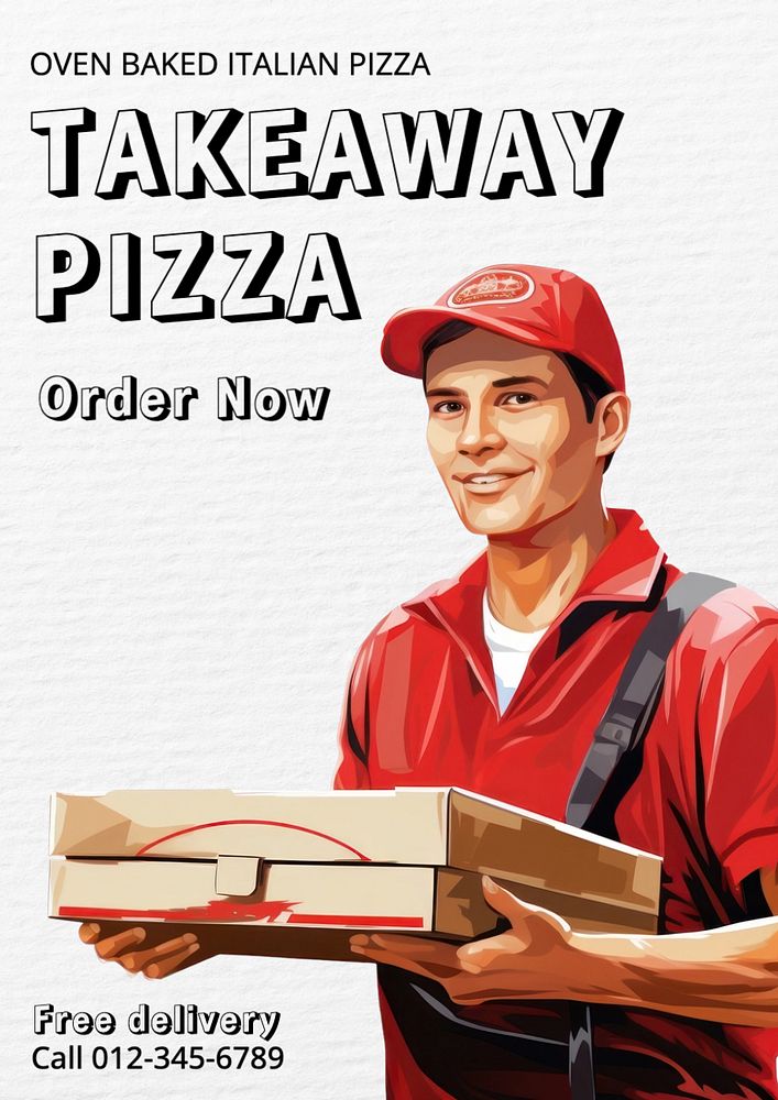 Takeaway pizza poster template