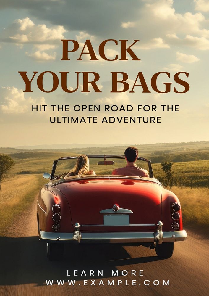 Pack your bags poster template