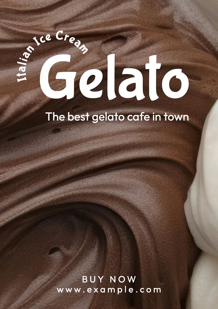 Gelato ice cream poster template