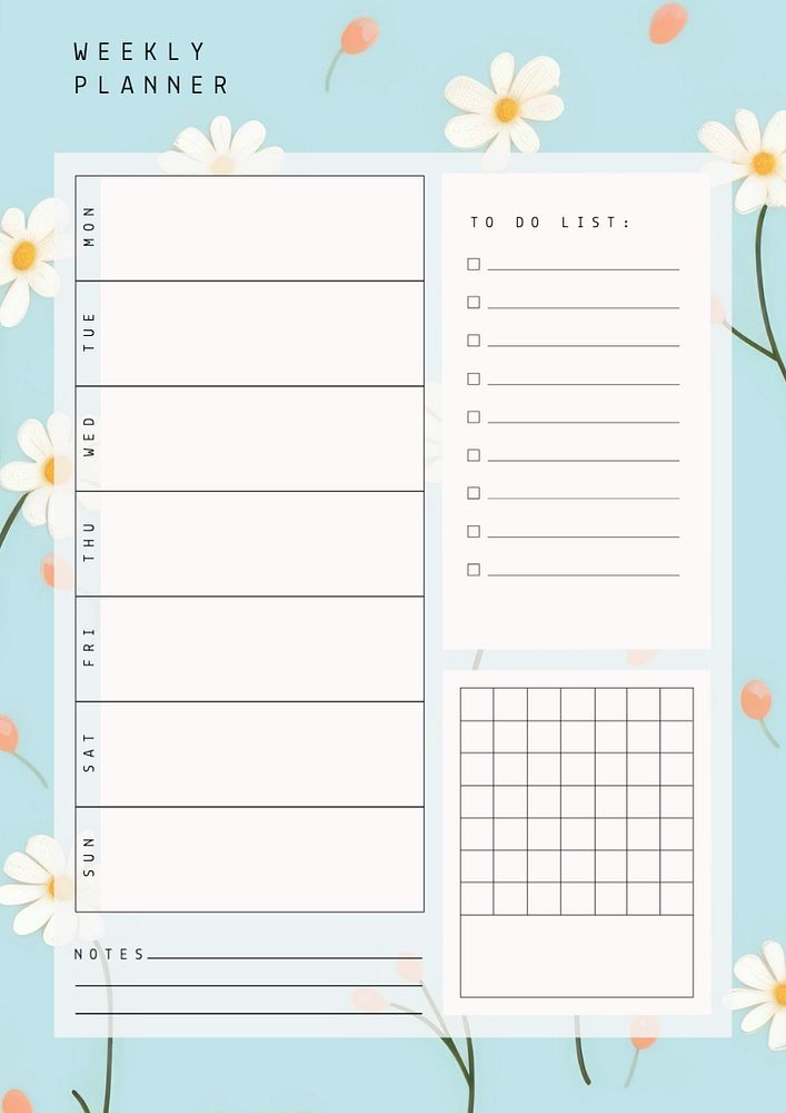 Weekly planner schedule template