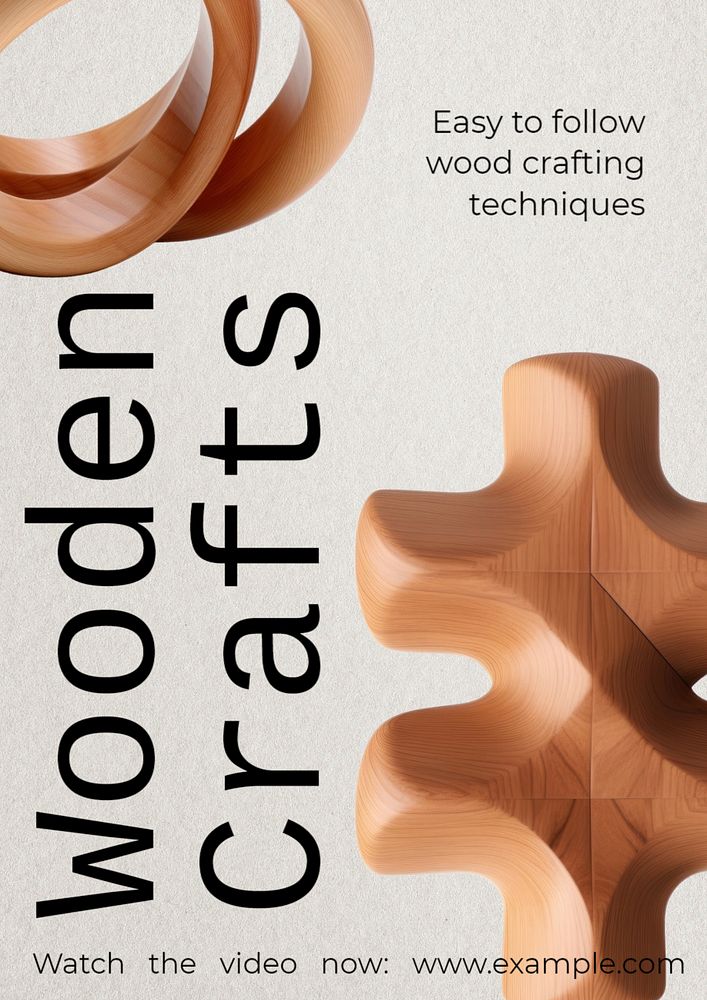 Wooden crafts poster template