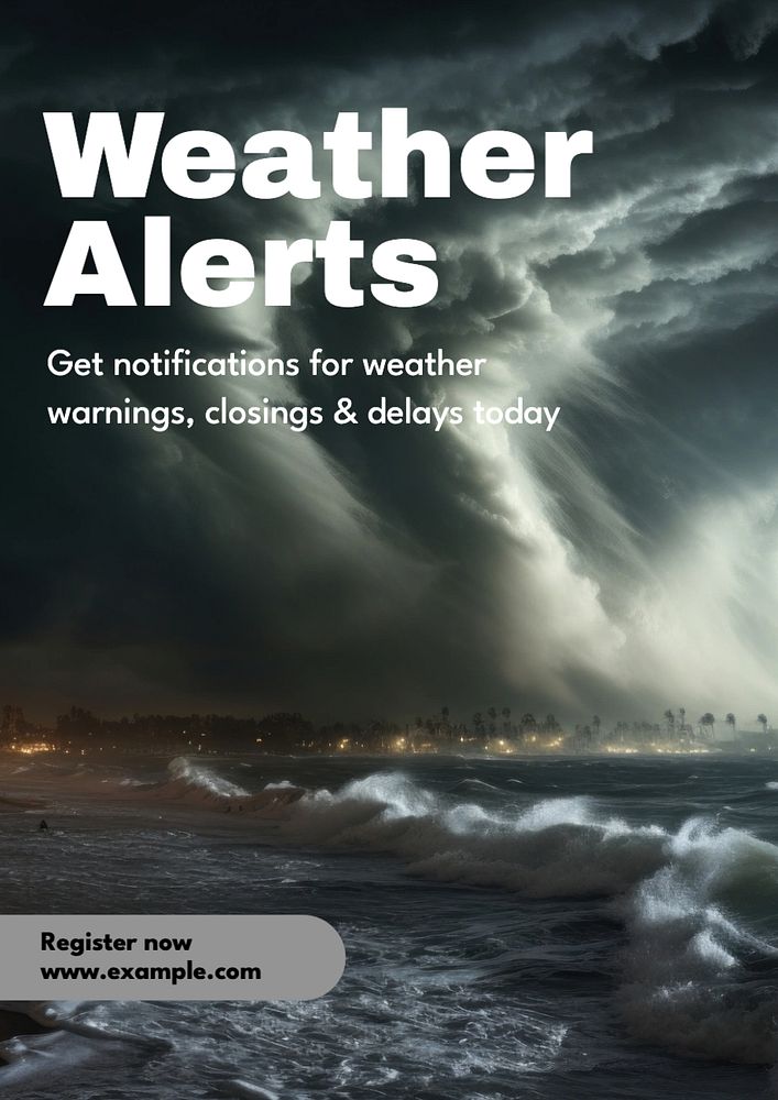 Weather alert poster template