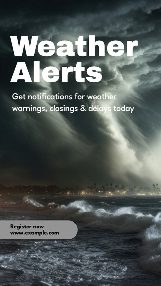 Weather alert Instagram story template